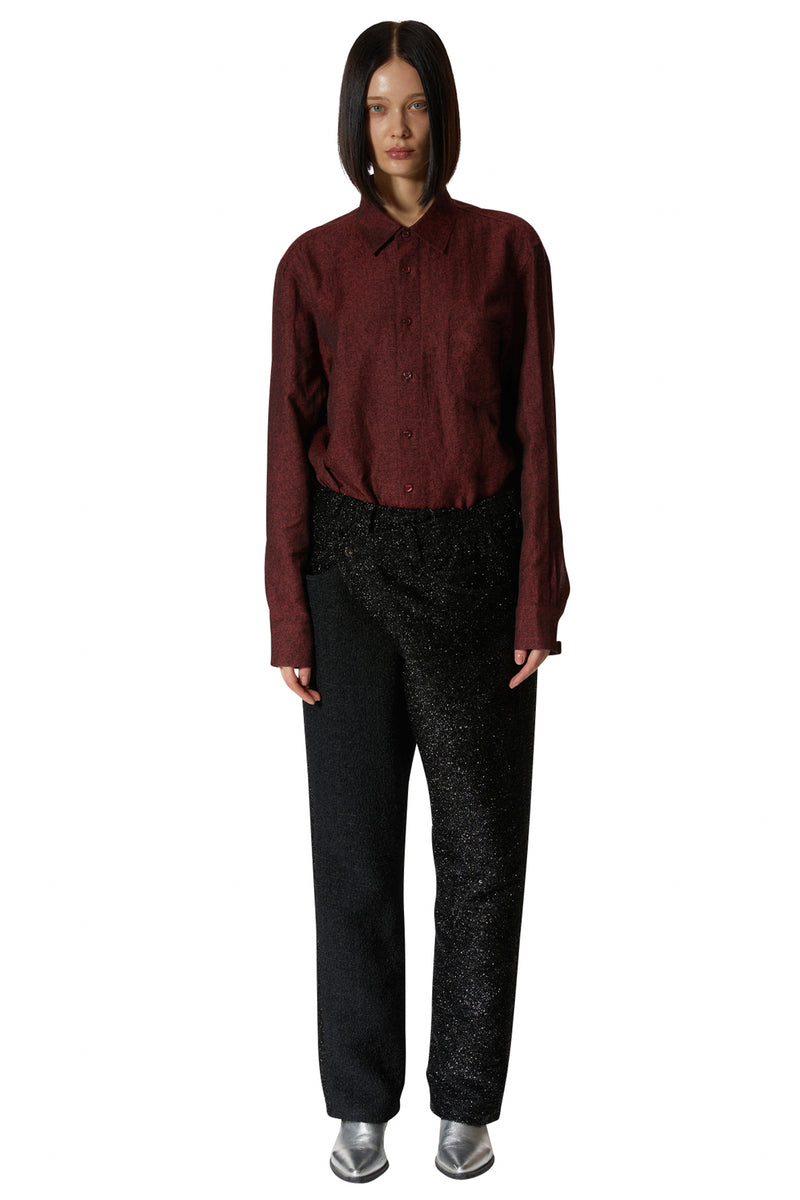 レイブレス(LABELESS)    BLACK WRAP TWEED PANTS