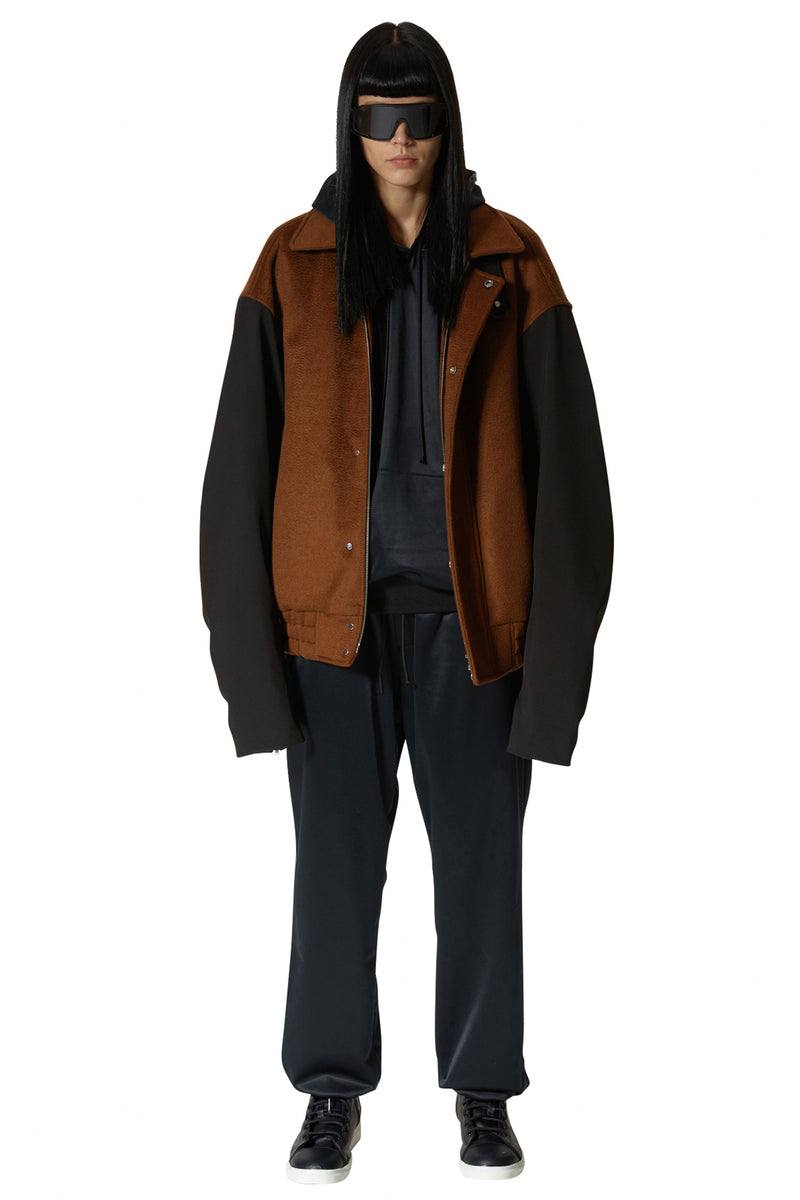 レイブレス(LABELESS)    BROWN WOOL BOMBER JACKET