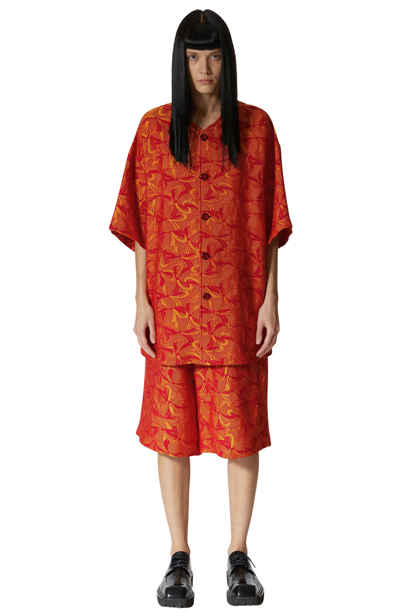 レイブレス(LABELESS)    RED BASEBALL JERSEY TOP