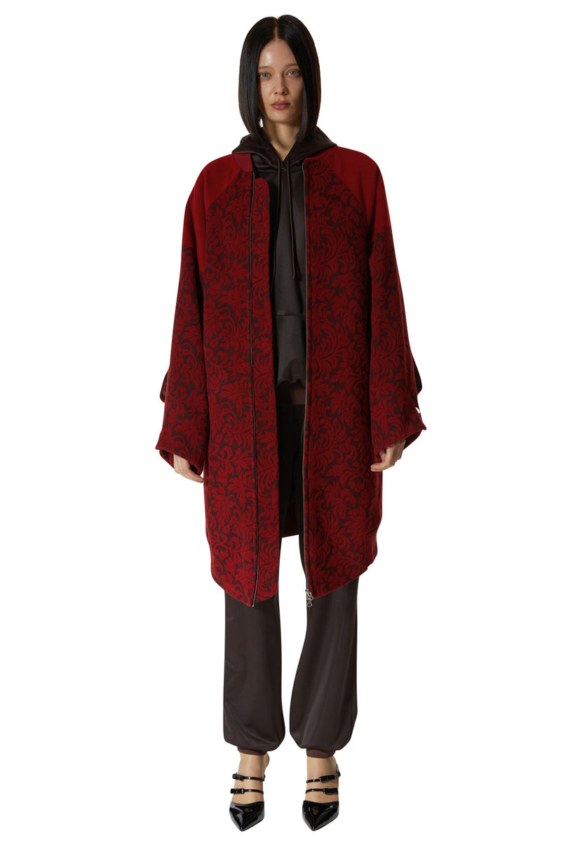 レイブレス(LABELESS)    JACQUARD RAGLAN ZIPPED COAT