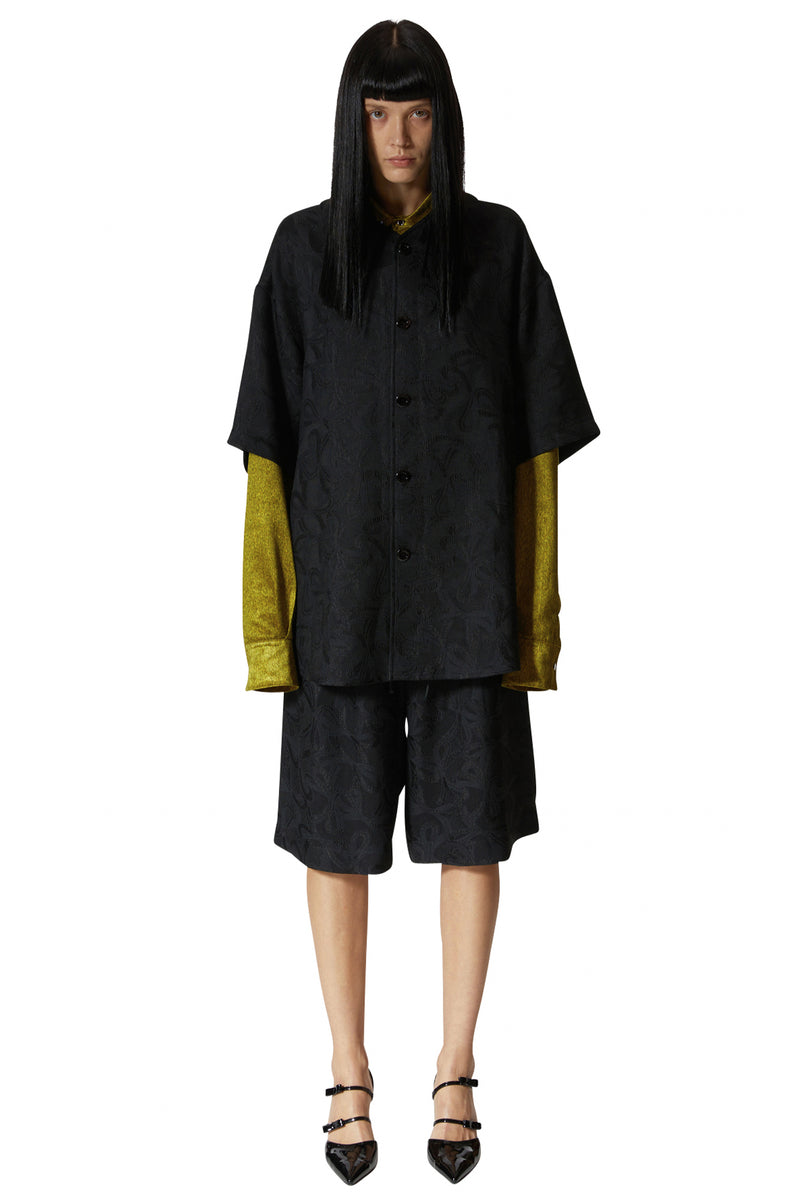 レイブレス(LABELESS)    BLACK BASEBALL JERSEY TOP