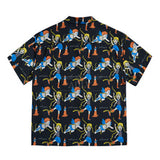 アクメドラビ(acme' de la vie)  ANGEL CHARACTER PATTERN SHIRTS BLACK