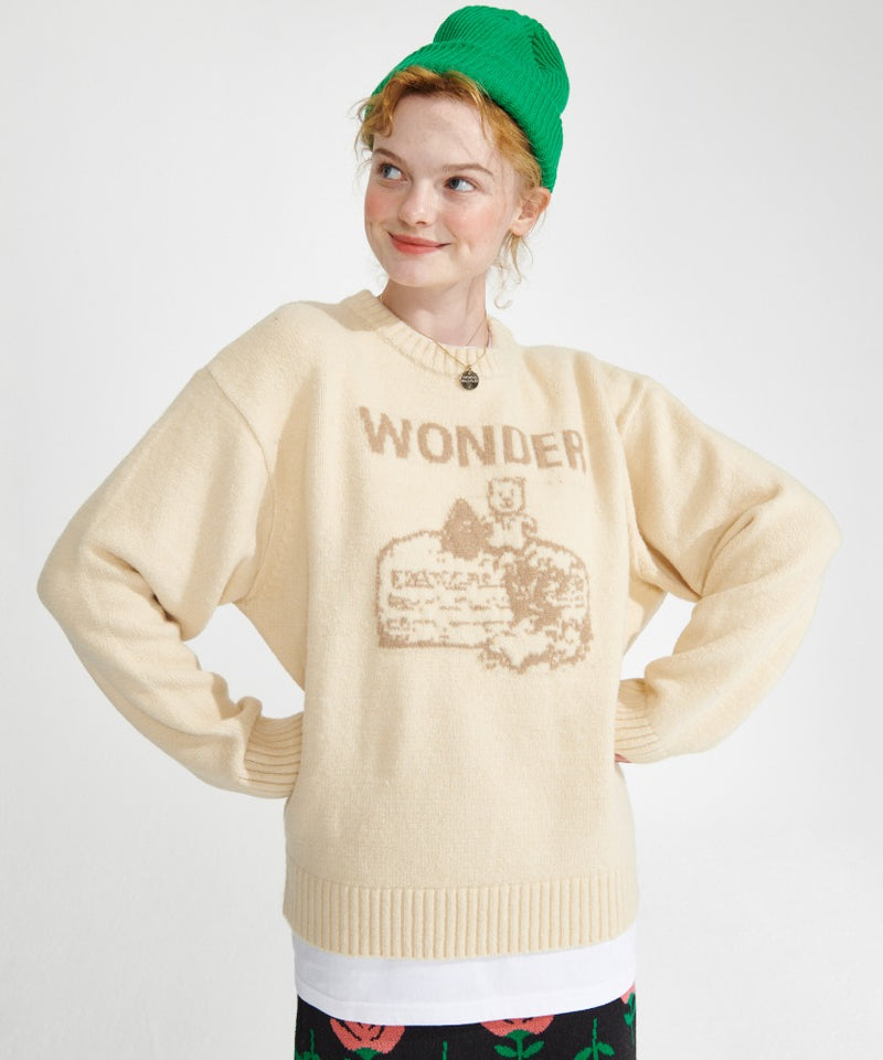 ワンダービジター(WONDER VISITOR)  Cake APS Knit [Beige]