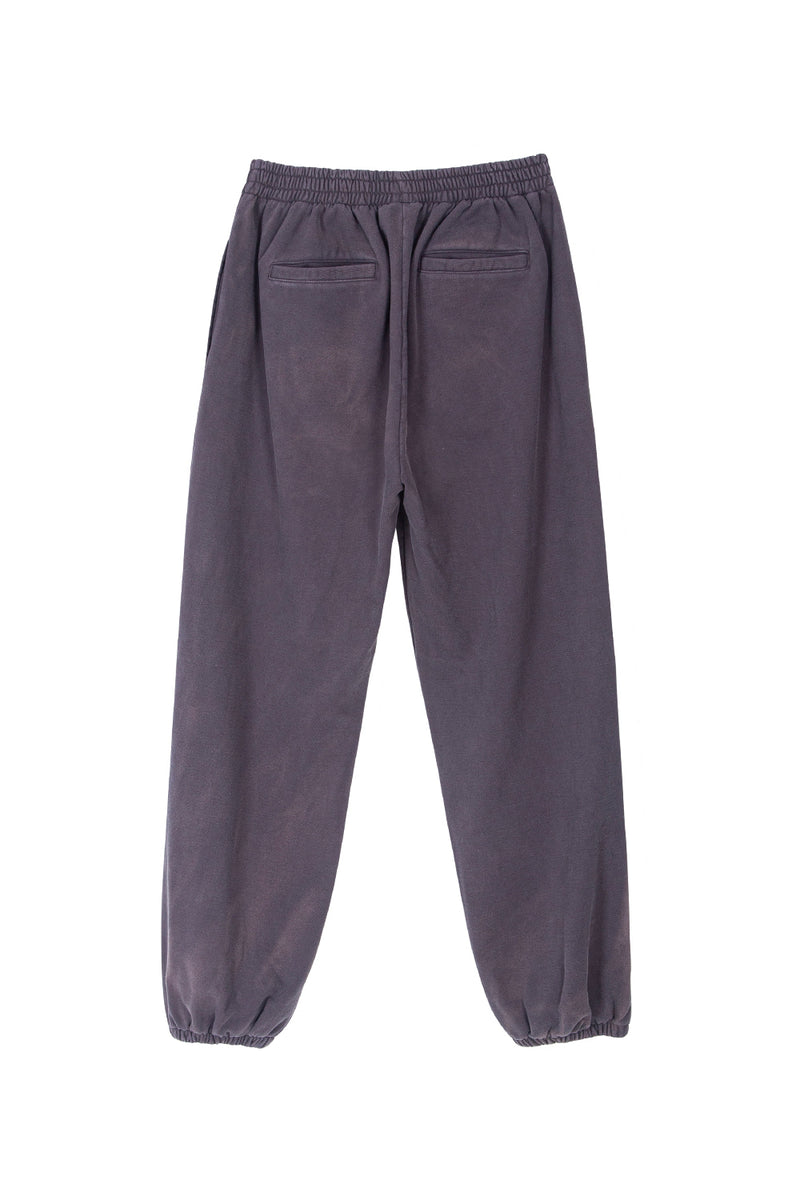 GRAFFITIONMIND(グラフィティオンマインド)          EMBROIDERED LOGO SPRAY WASHED SWEATPANTS (CHARCOAL)