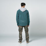 アクメドラビ(acme' de la vie) SILICON EMBLEM CHECKSHIRT HOODIE GREEN