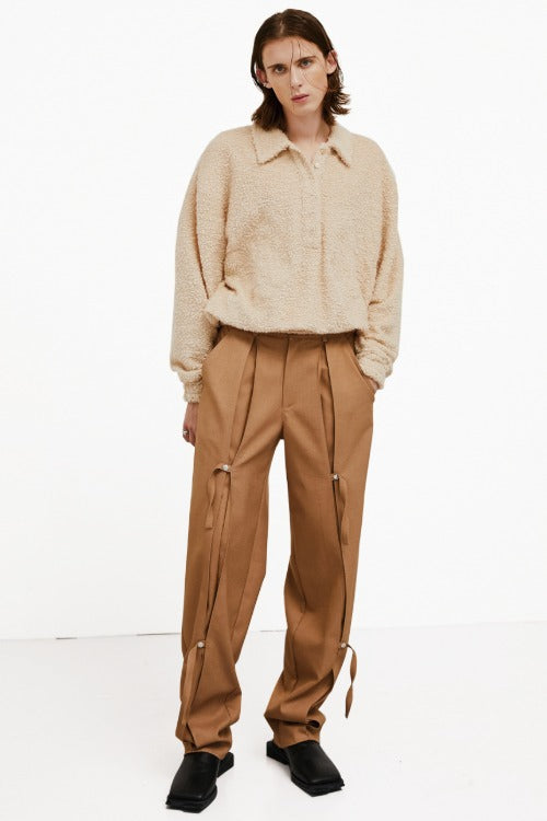 イーエスシースタジオ(ESC STUDIO) slit trouser pants(beige)