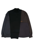 アジョバイアジョ(AJOBYAJO)   High-neck Mixed Sweatshirt [Black]