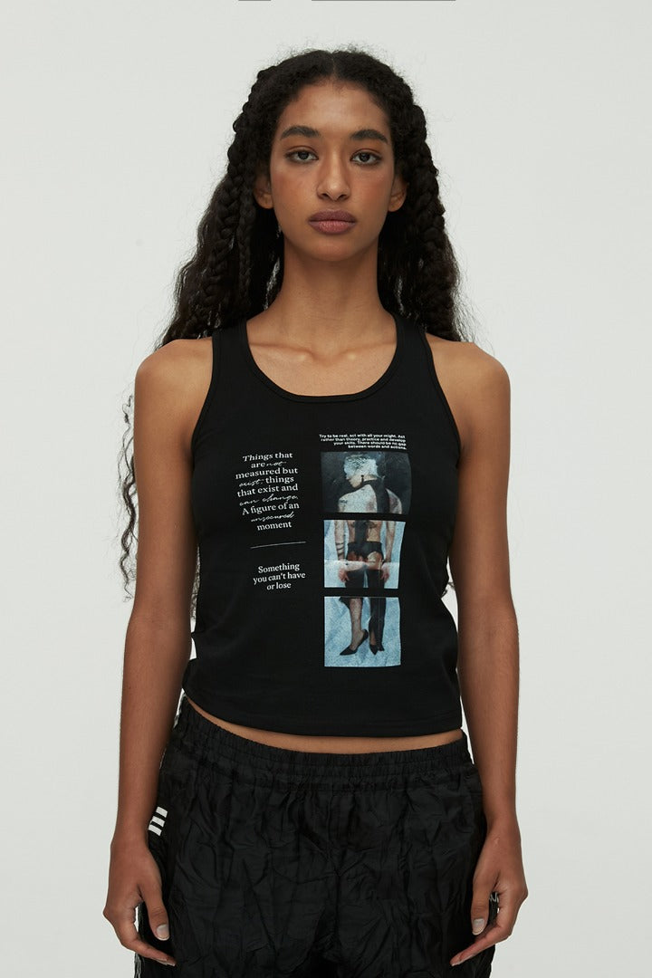 nache(ナチェ) COLOR POSTER SLEEVELESS - BLACK