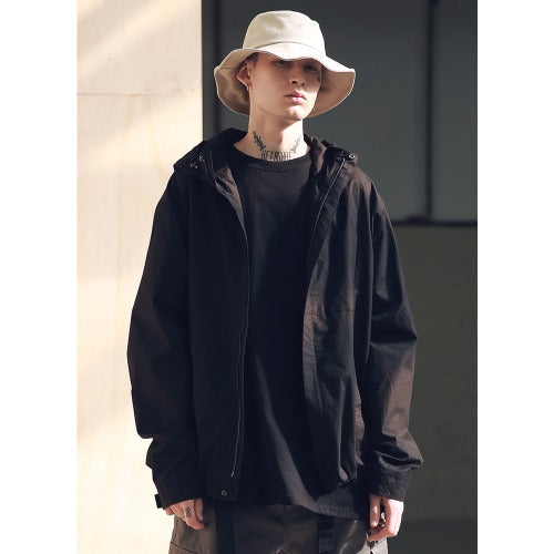 メスノウン(MASSNOUN) SL LOGO POCKET STRING JACKET MSNJK001-BK