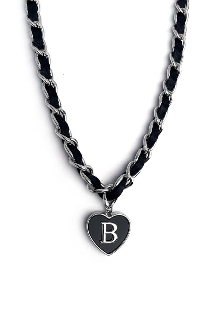 BLACKPURPLE (ブラックパープル) Guerlain Signature B Black Chain Necklace_Black