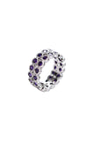 BLACKPURPLE (ブラックパープル)  [BLACKLABEL] DOUBLE CUBIC ROUND TENNIS PURPLE CUBIC RING