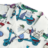 アクメドラビ(acme' de la vie)  BORDER CHARACTER PATTERN SHIRTS WHITE