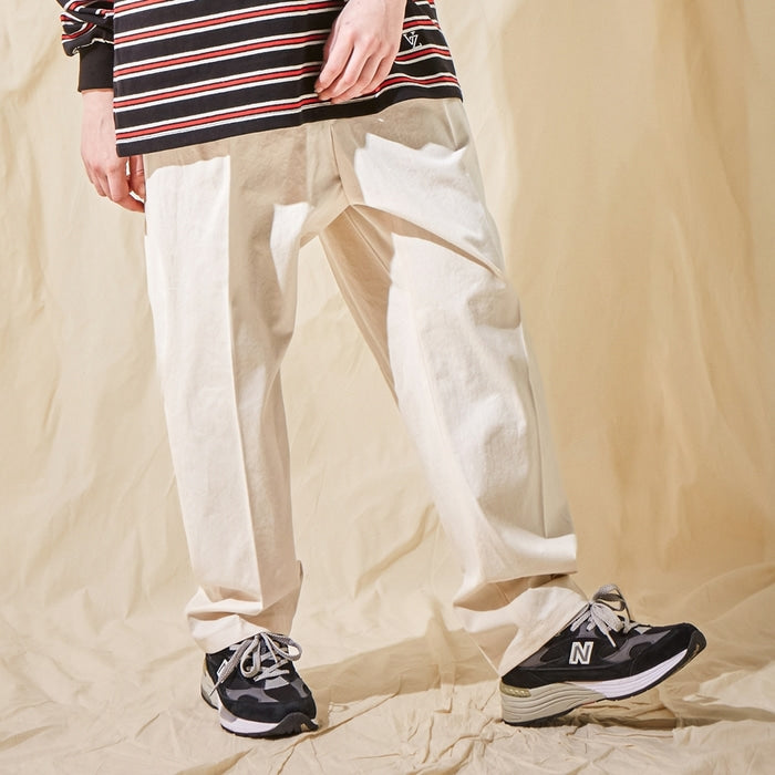 VARZAR(バザール) Wide Tapered Wrinkle-Free Chino Pants Ivory