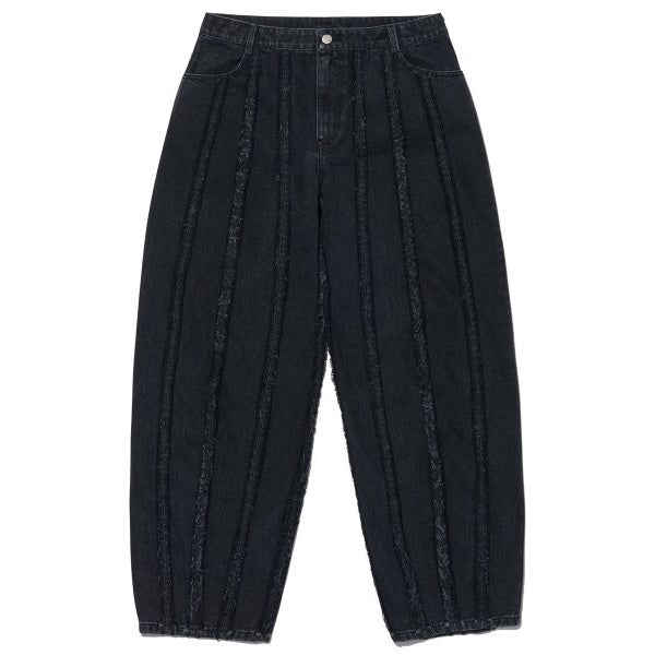 NOMANUAL(ノーマニュアル)    VERTICAL CUT DENIM PANTS - BLACK