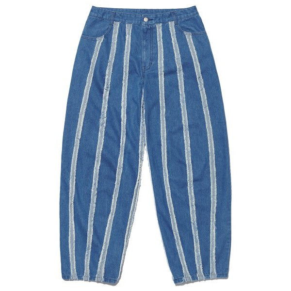 NOMANUAL(ノーマニュアル)    VERTICAL CUT DENIM PANTS - BLUE