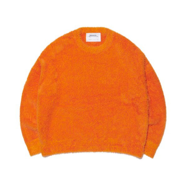 NOMANUAL(ノーマニュアル)    CROPPED HAIRY KNIT - ORANGE