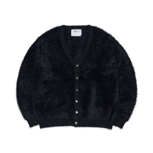 NOMANUAL(ノーマニュアル)    BULKY HAIRY CARDIGAN - BLACK