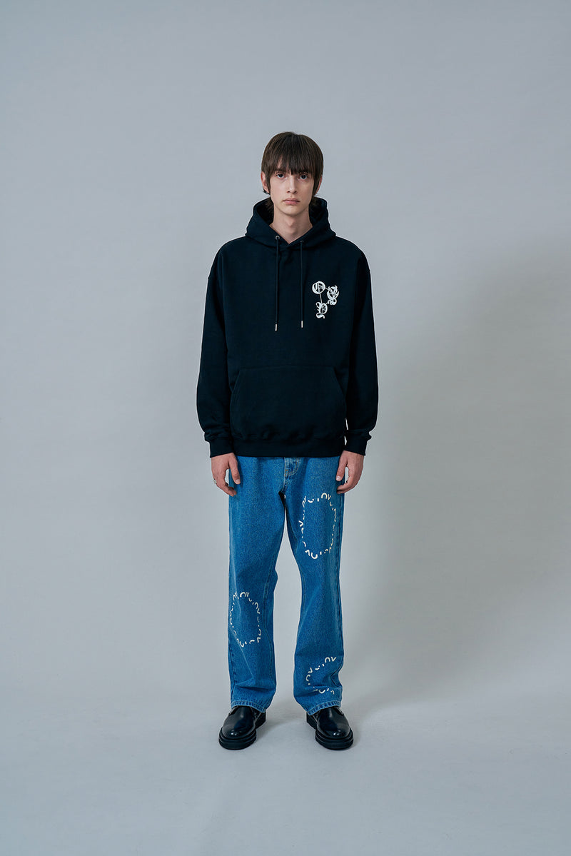 オーワイ(OY) ROUND LOGO JEANS-BLUE