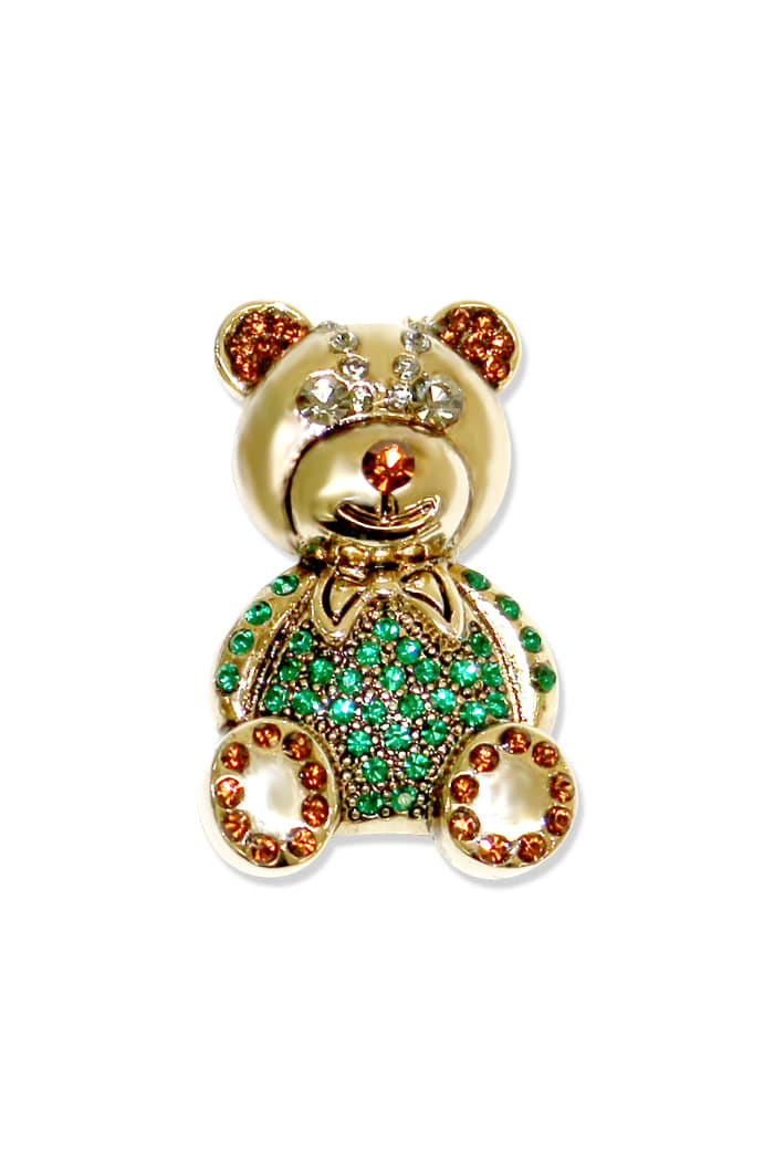 BLACKPURPLE (ブラックパープル) 	  Rich Bear Broach_Green
