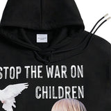 アクメドラビ(acme' de la vie) ADLV BABY FACE HOODIE BLACK STOP THE WAR ON CHILDREN