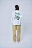 オーワイ(OY) TEXT FLOWER LONG SLEEVE-WHITE