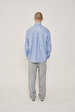 オーワイ(OY) ZIPPER POLA SHIRTS-BLUE