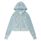 curetty (キュリティー)  C LOGO RHINESTONE HOODIE ZIP-UP_MINT