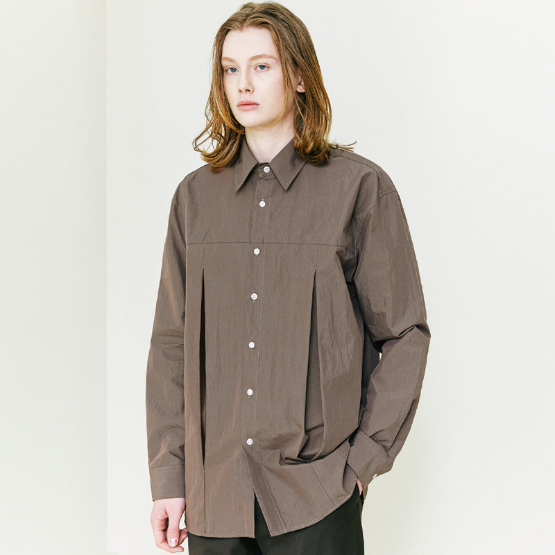 SSY(エスエスワイ) [Compact Cotton] Double Vent Relax Fit Shirt brown