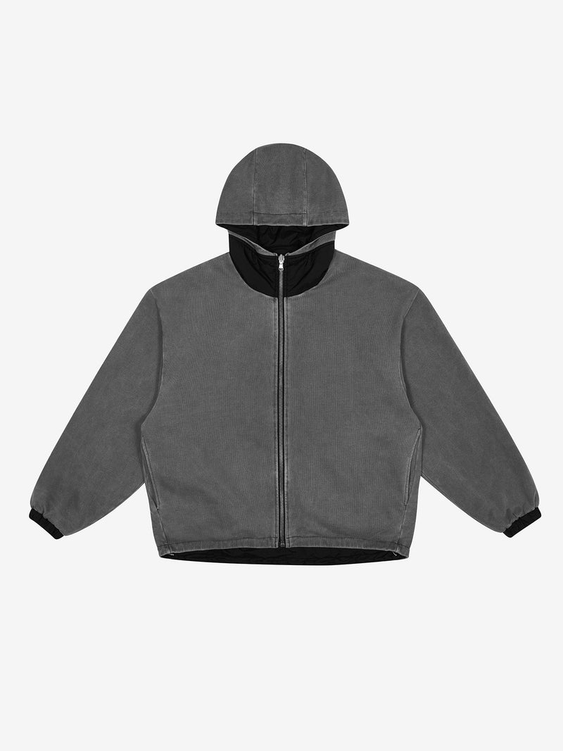 ディープリーク(DPRIQUE) REVERSIBLE HOODED JACKET - GREY/BLACK