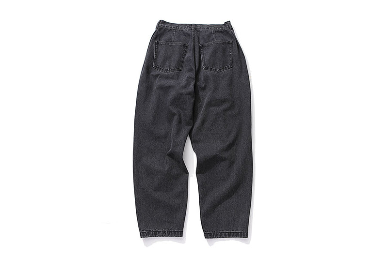 Q CUMBERS (キューカンバース)　3 PLEATS DENIM PANTS / Black
