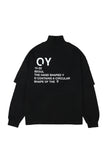 オーワイ(OY) LAYERED ZIPPER POLA LONG SLEEVE-BLACK