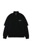 オーワイ(OY) LAYERED ZIPPER POLA LONG SLEEVE-BLACK