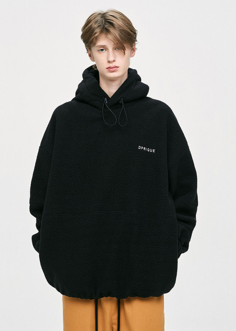 ディープリーク(DPRIQUE)   OVERSIZED FLEECE HOODIE - BLACK
