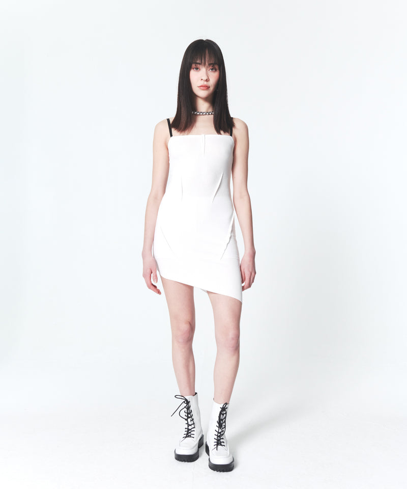 INPREP (インプレップ）Raw Edge Mini Dress White