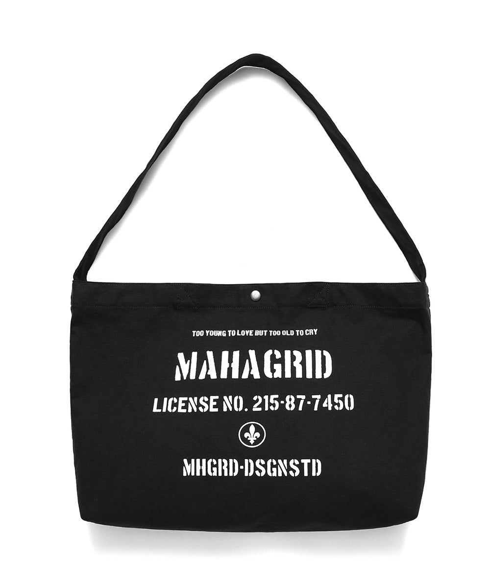 【mahagrid】21FW★ CANVAS STENCIL SHOULDER BAG mahagrid (マハグリッド) CANVAS STENCIL SHOULDER BAG [BLACK