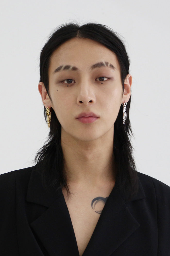 BLACKPURPLE (ブラックパープル) latching chaindrop earring_silver