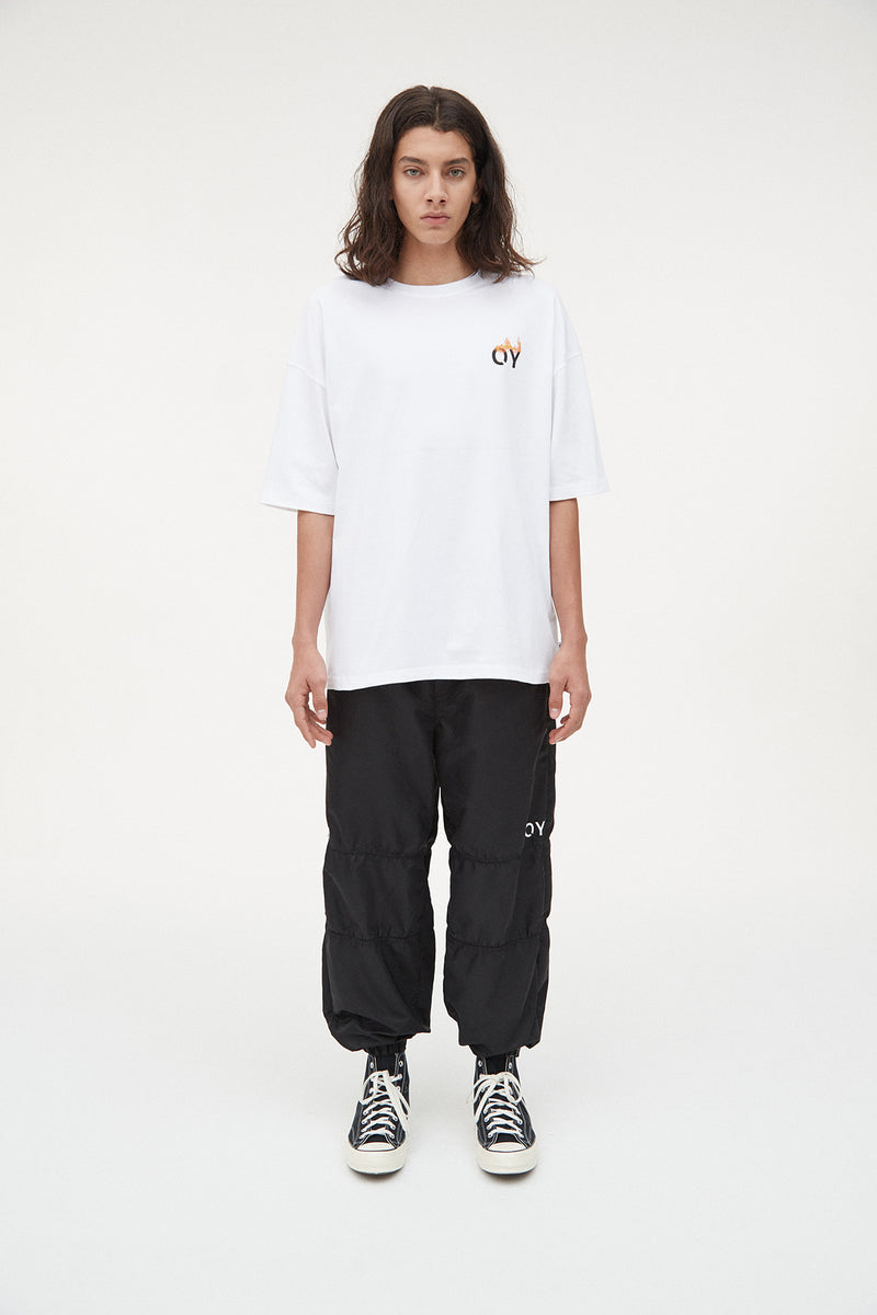 オーワイ(OY) BURN FLAME LOGO T-WHITE