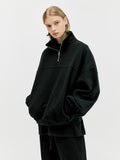 ディープリーク(DPRIQUE) QUARTER ZIP SWEATSHIRT - BLACK