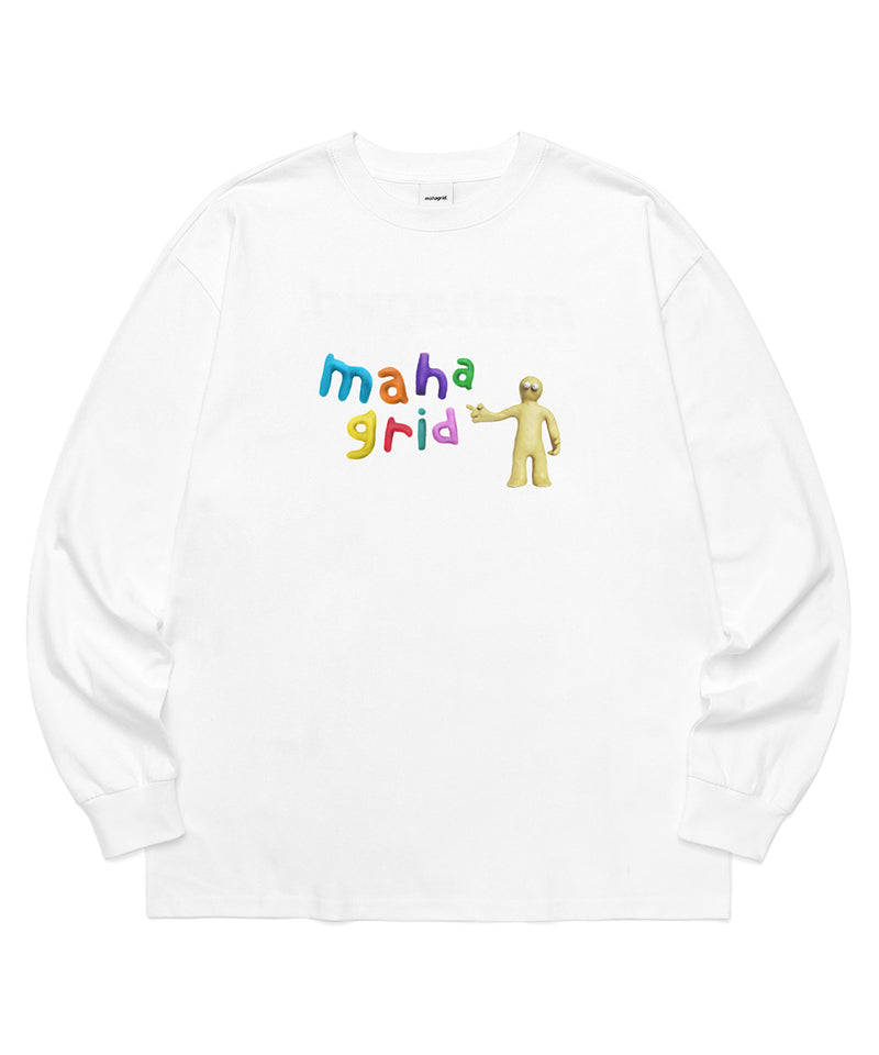 mahagrid (マハグリッド) DOUGH MAN LS TEE [WHITE]