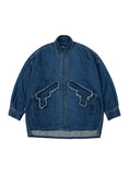 アジョバイアジョ(AJOBYAJO)       Gun Oversized Washed Denim Shirt [Navy]