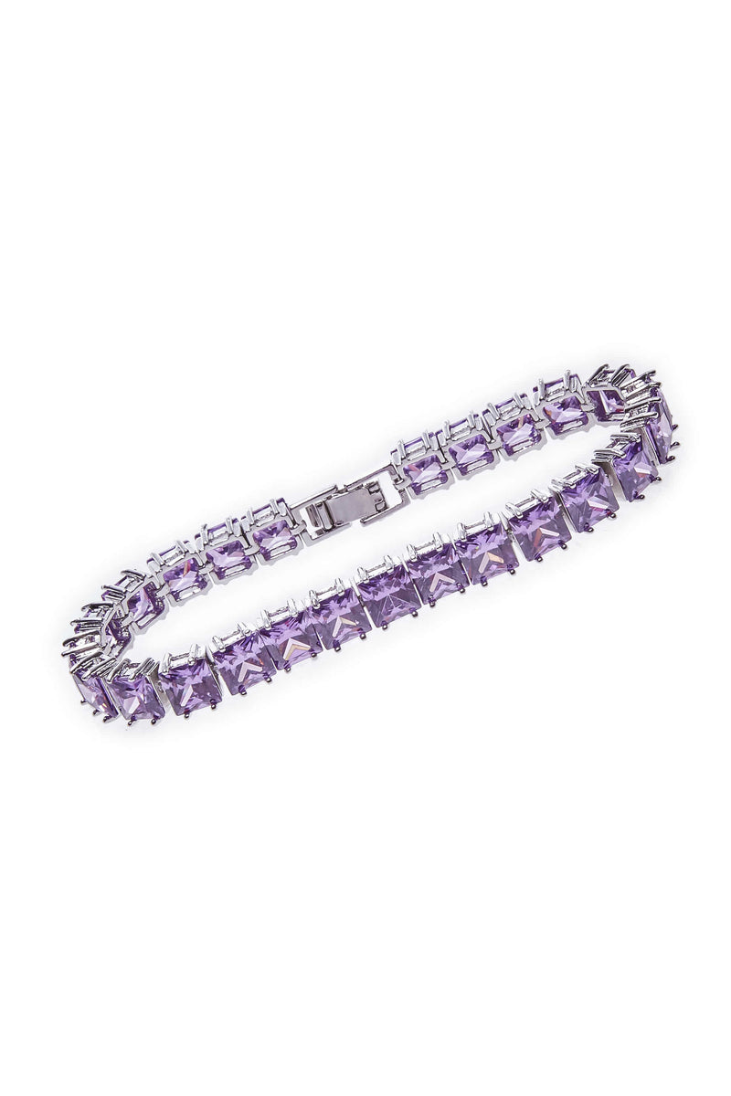 BLACKPURPLE (ブラックパープル)  Square Cubic Train Bracelet_DeepPurple