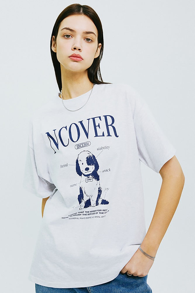 NCOVER（エンカバー）ENGLISH SHEEP DOG TSHIRT-GREY