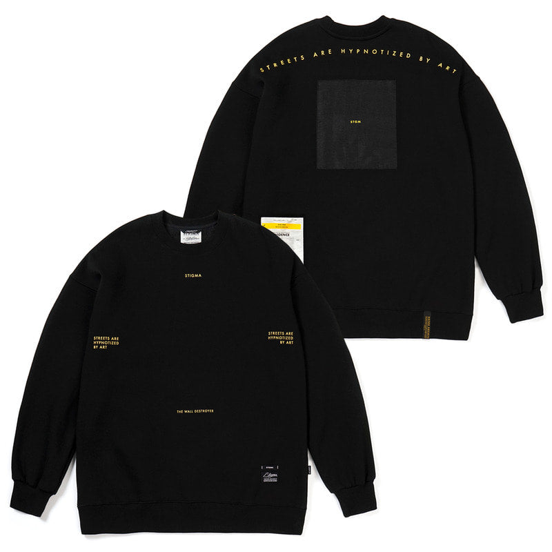 STIGMA(スティグマ)  21 TYPO OVERSIZED HEAVY SWEAT CREWNECK BLACK