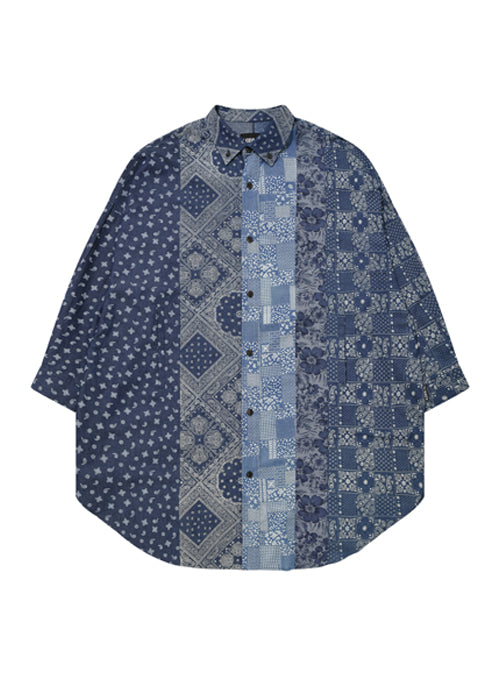 アジョバイアジョ(AJOBYAJO)    Mixed Paisley Overshirt [Navy]