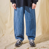 VARZAR(バザール) Wide Tapered Retro Denim Pants Blue