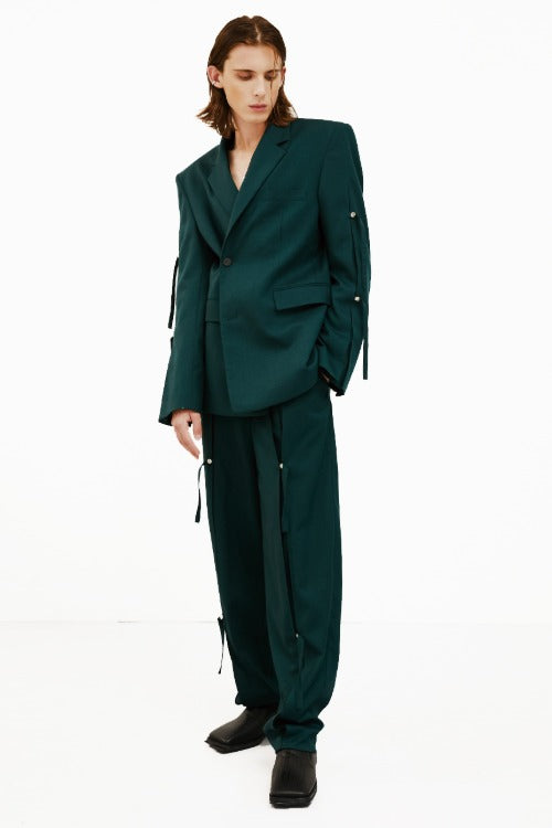 イーエスシースタジオ(ESC STUDIO) slit blazer(green)