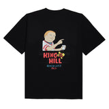 アクメドラビ(acme' de la vie)   BOBBY HILL DRINKING MILK - BLACK SHORT SLEEVE T-SHIRT