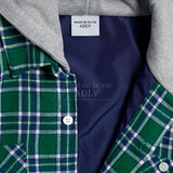 アクメドラビ(acme' de la vie) SILICON EMBLEM CHECKSHIRT HOODIE GREEN