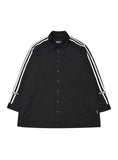 アジョバイアジョ(AJOBYAJO)      2-Stripes Oversized Reglan Shirt [Black]