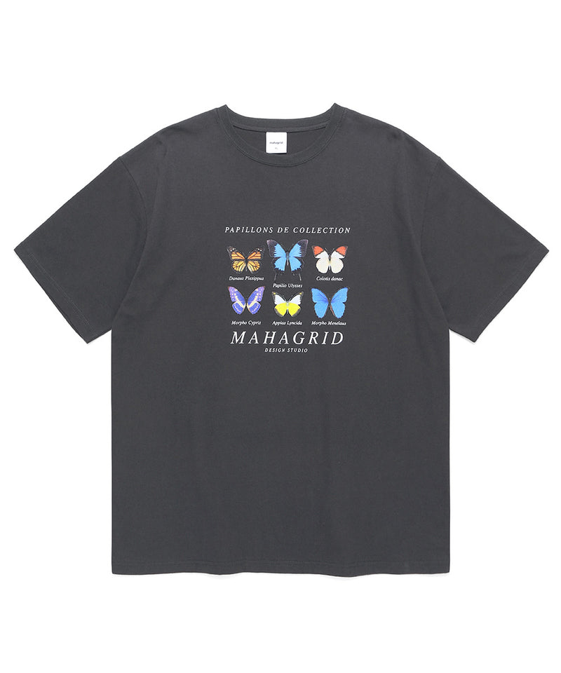 mahagrid (マハグリッド) BUTTERFLIES TEE [CHARCOAL]